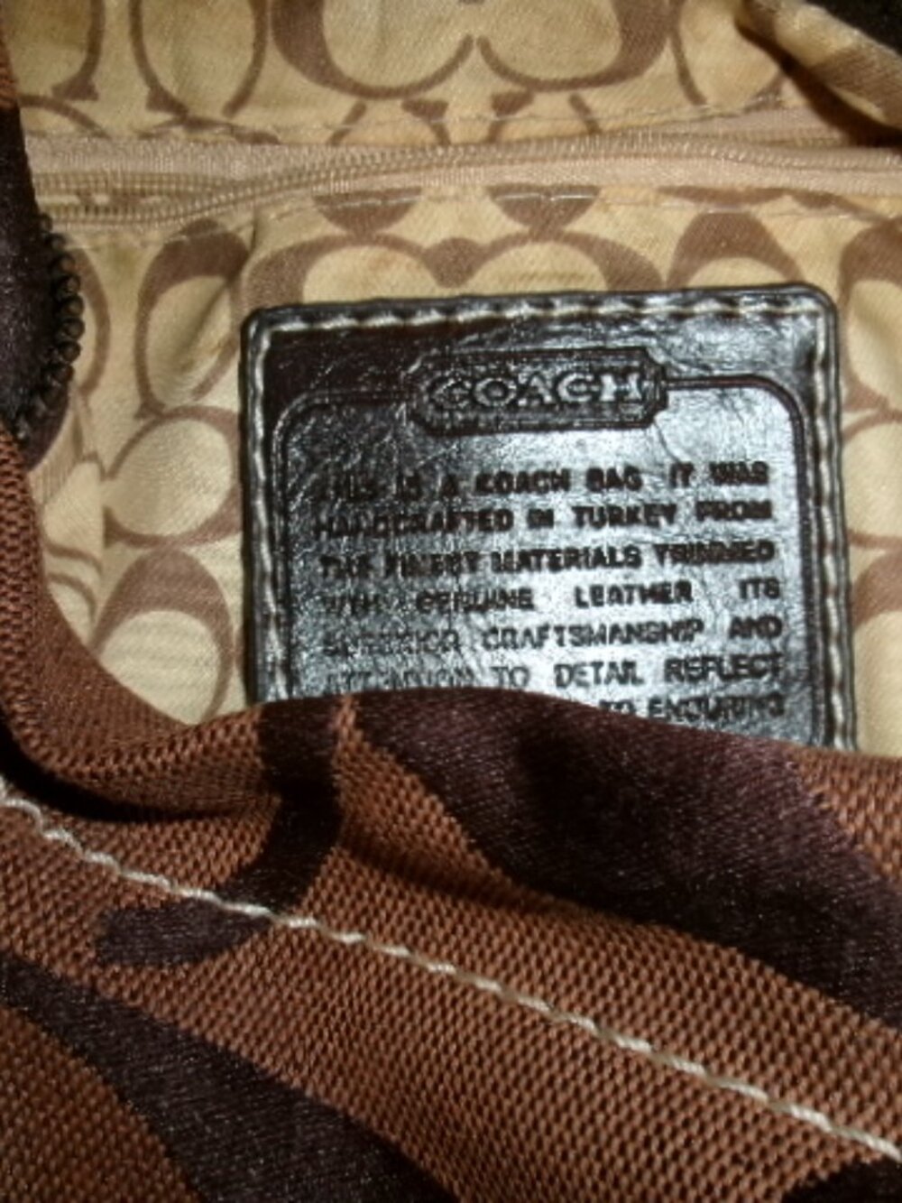 Y2k vtg canvas big C Hobo satchel Coach bag good vintage coach - Picture 10 of 13